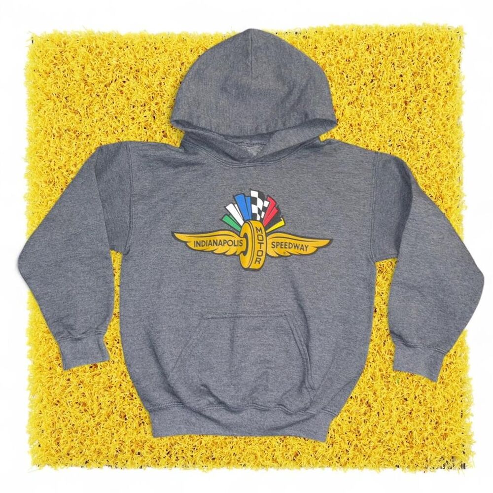 Youth S Grey Indianapolis Motor Speedway racing hoodie #racing #motorsport